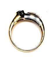 Ring Sommer Woman Anni '80 in Gold Zaffiro blu 0.56 Ct ZAF CT 0.56 DIA CT 0.11 G/VVS - ZAF CT 0.56 DIA CT 0.11 G/VVS